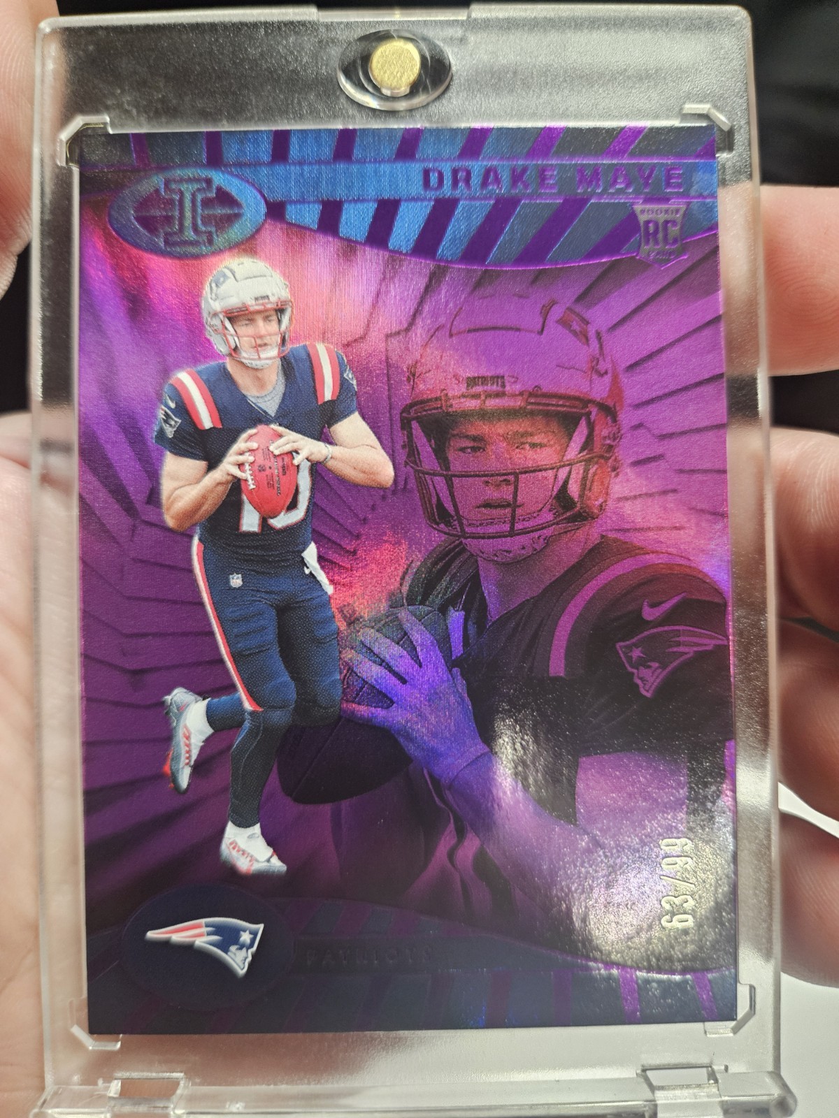 2024 Panini Illusions Drake Maye #59 Trophy Collection Purple /99 (RC)