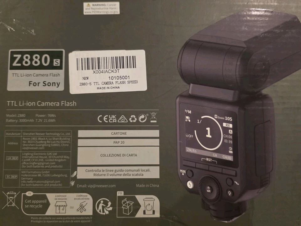 NEEWER Z880-S Flash for Sony Camera 76Ws TTL Flash Speedlite For Sony 3000mAh - Image 3 of 4