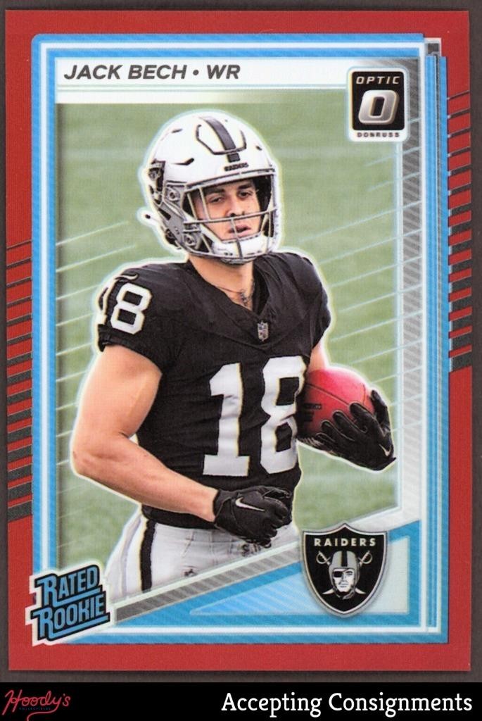 2025 Donruss Optic Red #211 Jack Bech Rated Rookie RC 058/149 RAIDERS