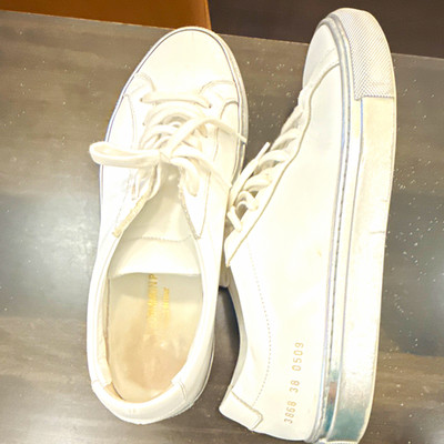 Common Projects Achilles Low White Leather Lace-Up Sneakers US 8 Rubber Sole