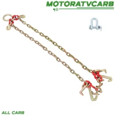 ALL-CARB 5/16in×3FT G80 Transport Tow Chain W/RJT Hooks&2T Dump Buckle 10800LBS