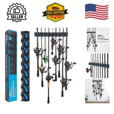 Innovative V9 Fishing Rod Rack for Garage - Holds 9 Rods, Space-Saving