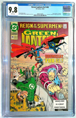 Green Lantern Vol. 3 #46 CGC 9.8 White 1993 Vs. Mongul, Superman Supergirl App.