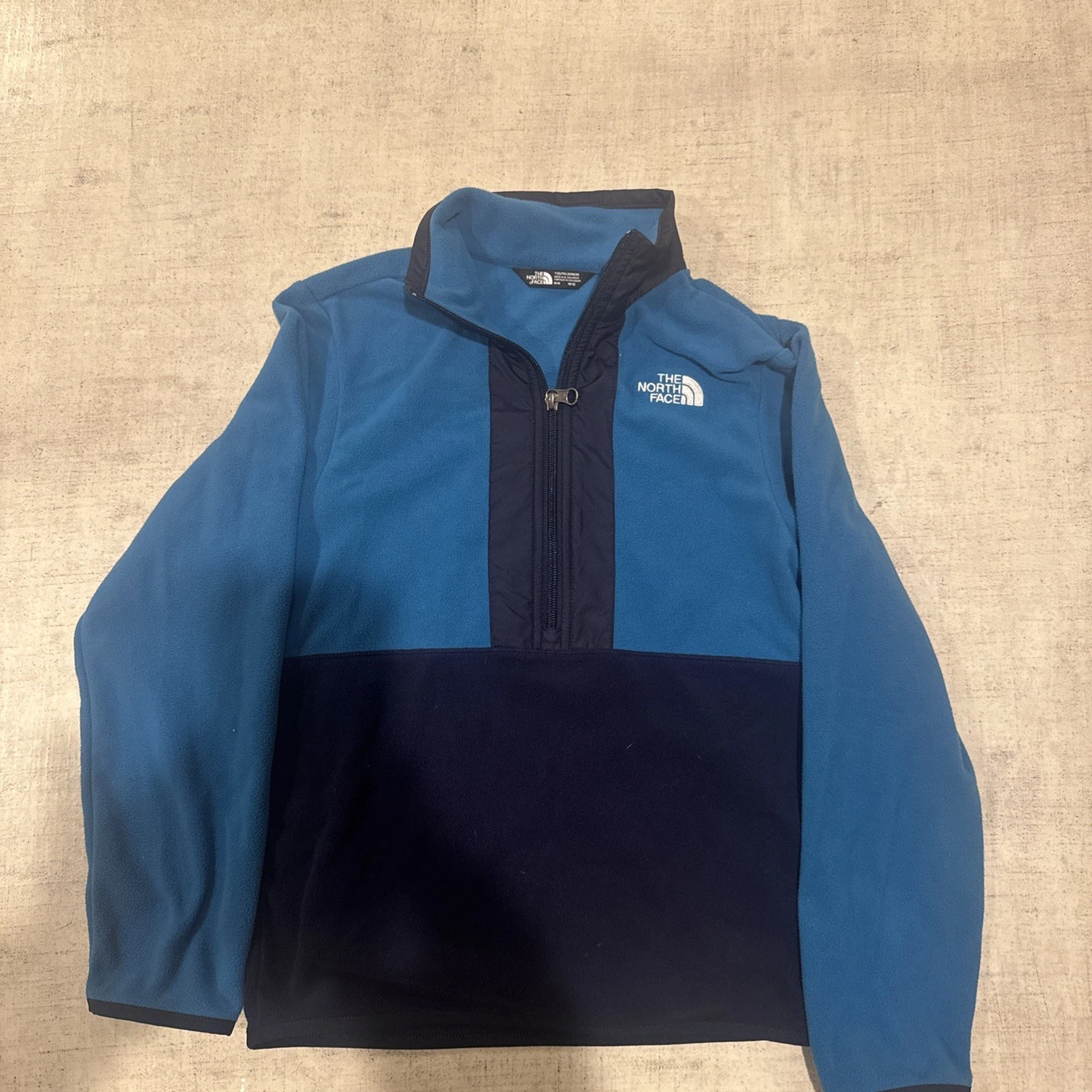 North Face Glacier Banff Blue 1/4 Zip Pullover Jacket Youth Boy's 10-12 Medium