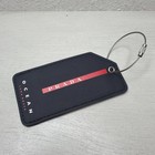 Prada Beauty Faux Leather Luggage Tag ID Plate Navy Blue/Red & Storage Bag NWT