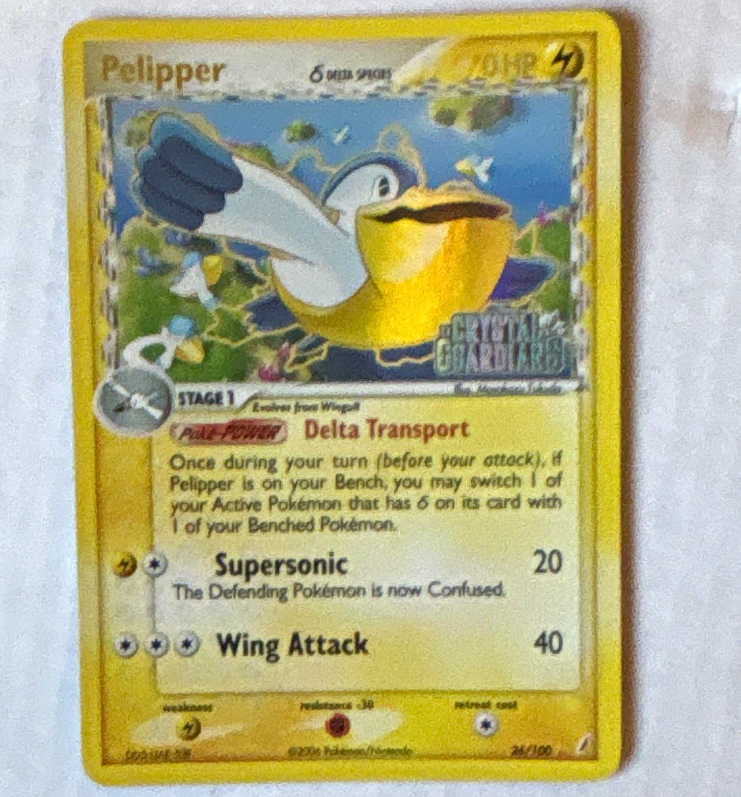 Nintendo Pokemon TCG EX Crystal Guardians Pelipper 26/100 Delta Reverse Holo
