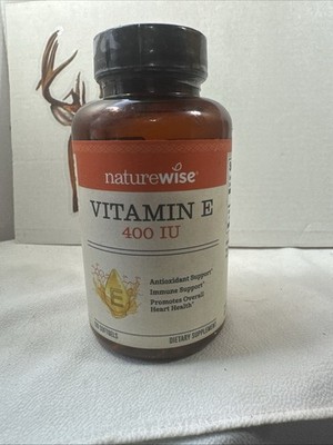 NatureWise Vitamin E 400 IU Softgels (180mg DL-Alpha) - Dairy, Gluten and Soy -