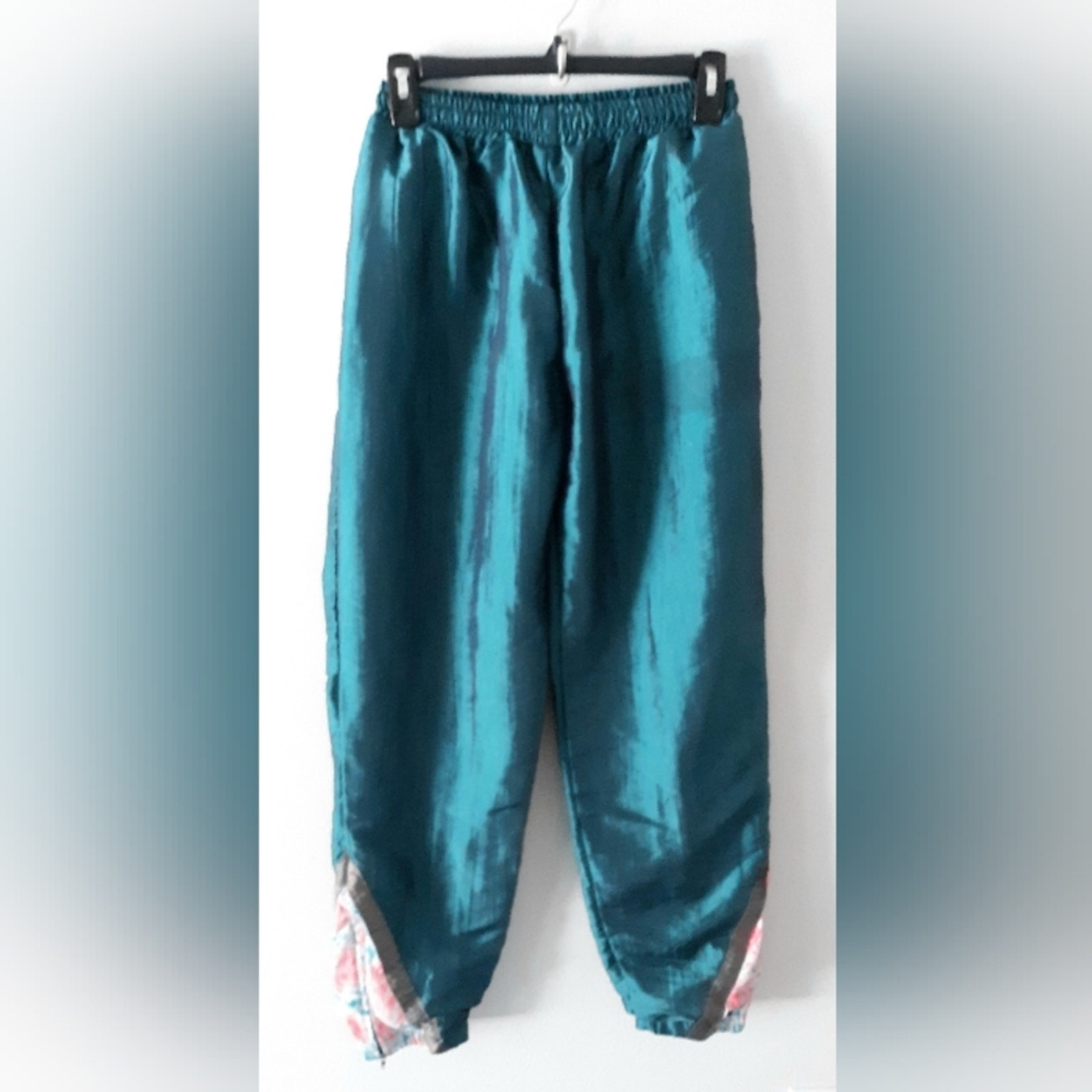 Vintage 1990s Active Code Green Nylon Jogger Trac… - image 1
