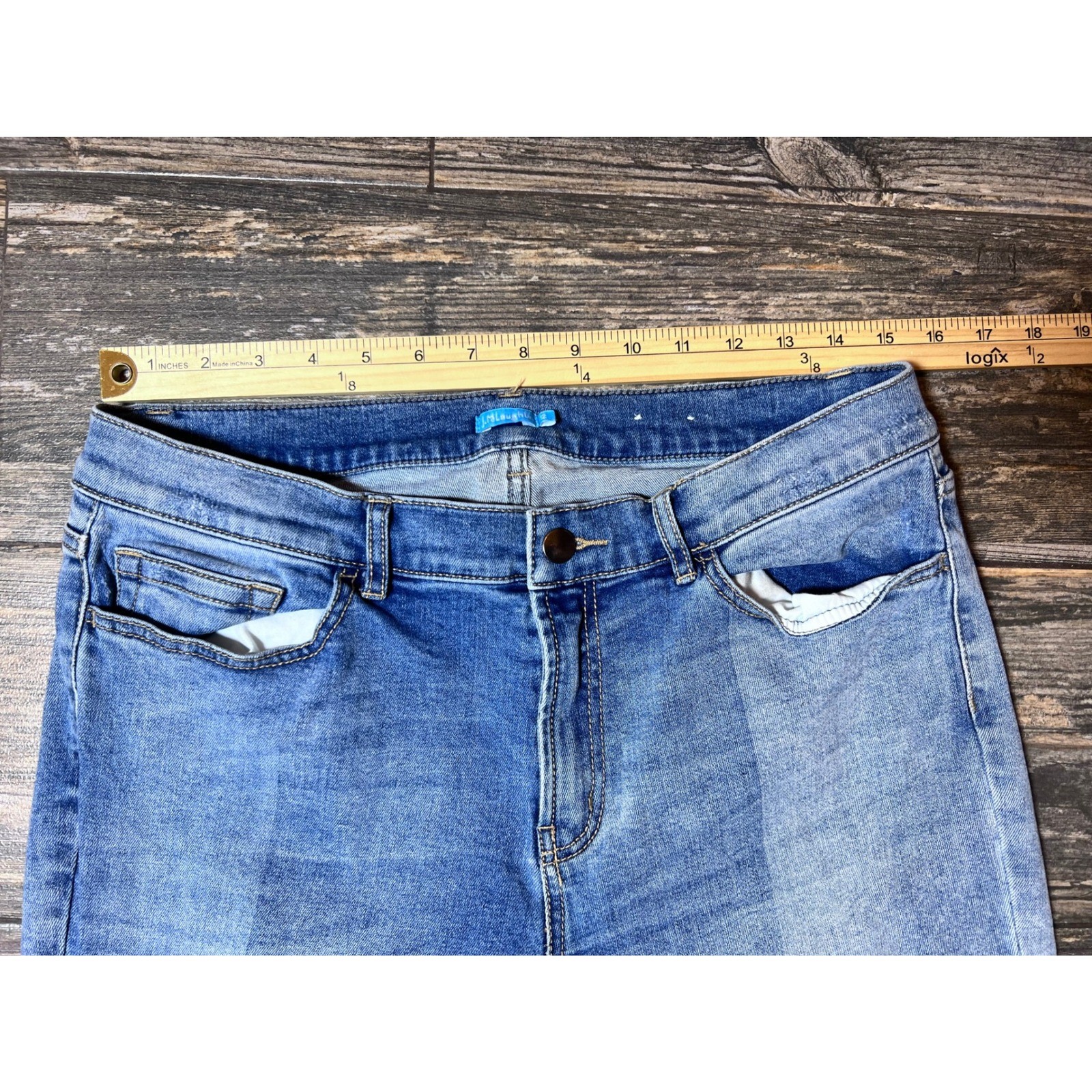 J. Mclaughlin Jaycie Blue Patchwork Straight Leg … - image 3