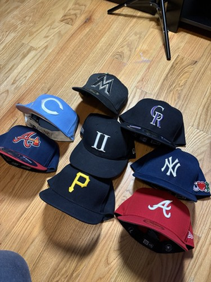 #ad #ad MLB New Era 59FIFTY Fitted Hat Lot 8 Yankees Braves Pirates Size 7 1 2 $175.00