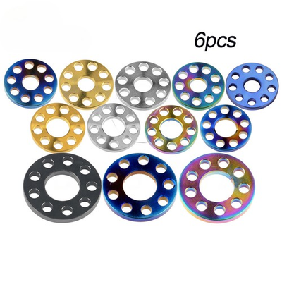#ad 6pcs Titanium Washer M6 M8 M10 Drilled Hole Decoration Spacer Gaskets for Motor $20.84