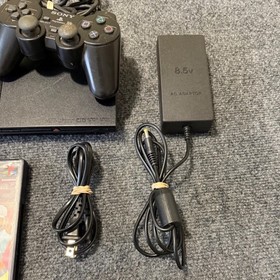 Sony PlayStation 2 Slim Black Console Bundle Controller Cords 1 Game Tested