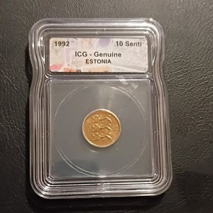 Estonia 10 Senti 1992 Coin ICG Genuine Slabbed Certified #949274011110