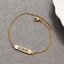 Customized Name Hollow Letters Bracelet Charm Jewelry Lobster Clasp Gold Silver