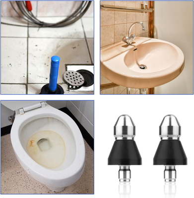 #ad 2pcs High Pressure Sewer Cleaning Nozzle 1 Front Jet and 6 Rear Jets Sewer J... $12.21