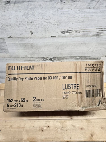 Fujifilm 6" x 213ft Lustre Dry Photo Paper DX100 DE100 2 Rolls