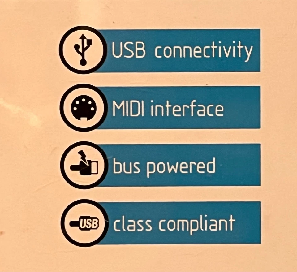 M-Audio MidiSport Uno 1-In/1-Out Cable USB MIDI Interface Mac PC New - Image 3 of 4