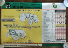 💚 AFFICHE ORIGINALE TRACTEUR MF 135 - 140 MASSEY FERGUSON HUILE BP GRAISSAGE
