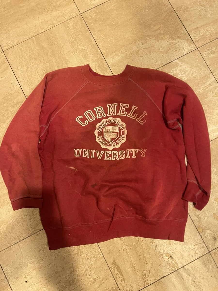 Vintage 60s Cornell University Flock Print College Crewneck Vintage 60s Cornell University Flock Print College Crewneck