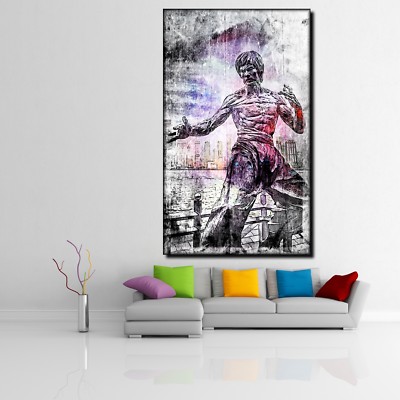 LEINWAND BILD ER XXL POP ART BRUCE LEE KUNG FU KARATE ABSTRAKT POSTER 90x150