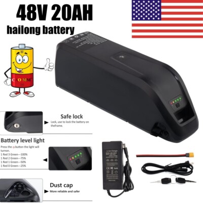 48V 20Ah Hailong Ebike Battery for 350W 500W 750W 1000W 1500W Electric Motor 30A