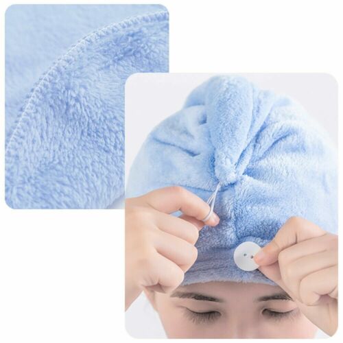 Haartrocknungstuch Turban 100 % Baumwolle Twist Wrap schnell trocknender Kopf Badekappe Hutband - Bild 4 von 13
