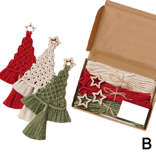 3x Christmas Tree Kits Woven Macrame Christmas Tree Set Decor Hangings DIY G1Q7 - Picture 17 of 18