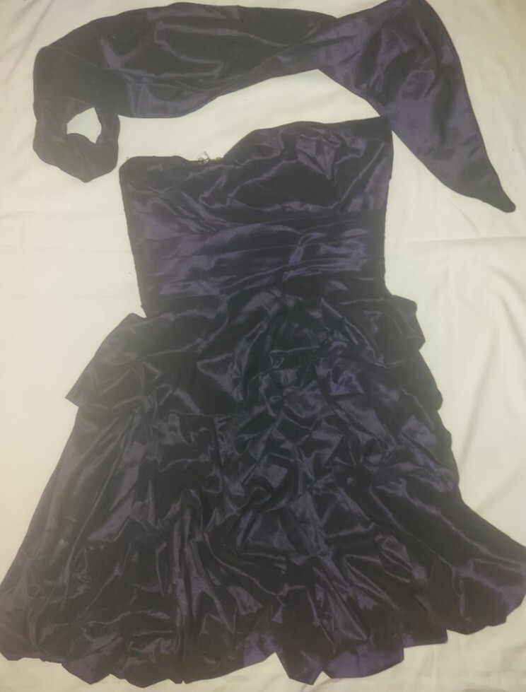 blueberry bridesmaid dresses BABARONI Pleated Sweep Train Sheath Gown With Slit Lilac Plus Size, Lilac / US18 main image 1
