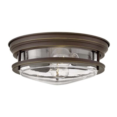 Deckenleuchte Badezimmerleuchte Deckenlampe Bronze Stahl Glas IP44 2-Flammig