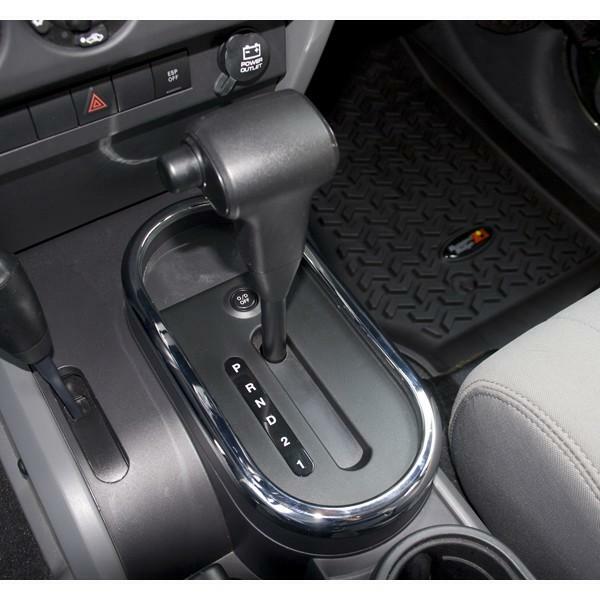Garniture chromée de levier de vitesse pour console Jeep Wrangler JK automatique 07-10
