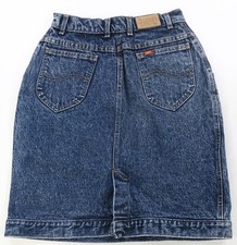 Rare VTG LEE Zip Fly Straight Pencil Denim Jean Skirt 80s 90s Blue Women  s SZ 11