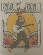 Original Vintage 1975 Elvis Presley King Of Rock And Roll Iron On Transfer