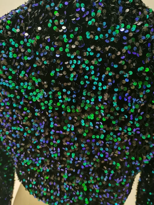 Chaqueta de Boda Bling Chaquetas con Lentejuelas 3/4 Manga Larga Fiesta Abrigo Chaqueta Nupcial Foto 4 de 4