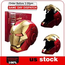 Autoking Electronic Voice Iron Man Gold MK5 Helmet Activated Open Close Mask US