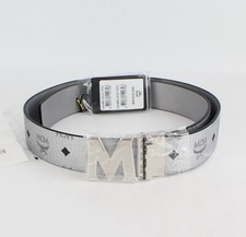 NEW MCM Logo Reversible Belt, One Size, METAL...