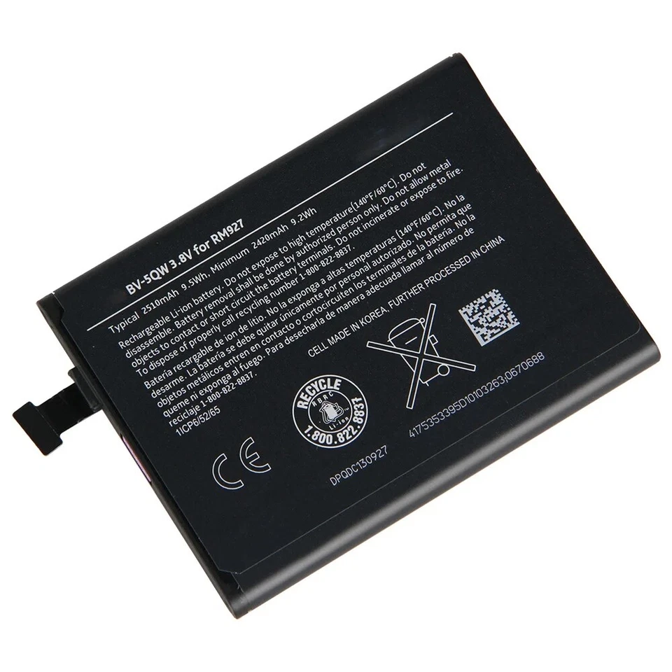BV-5QW New Replacement Battery Li-Polymer for Nokia Lumia 930 BV-5QW 2420mAh - Image 3 of 4
