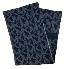 Authentic Michael Kors MK Logo Monogram Infinity Reversible Scarf Black Tan OS
