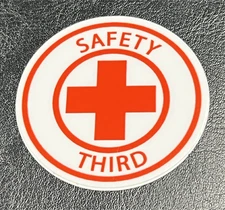 Lot of 10 - Safety Third 3rd 2" round vinyl construction hardhat sticker decal 