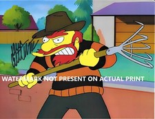 PHOTO 8x10 signée DAN CASTELLANETA réimpression FREDDY KRUEGER WILLIE HOMER SIMPSON