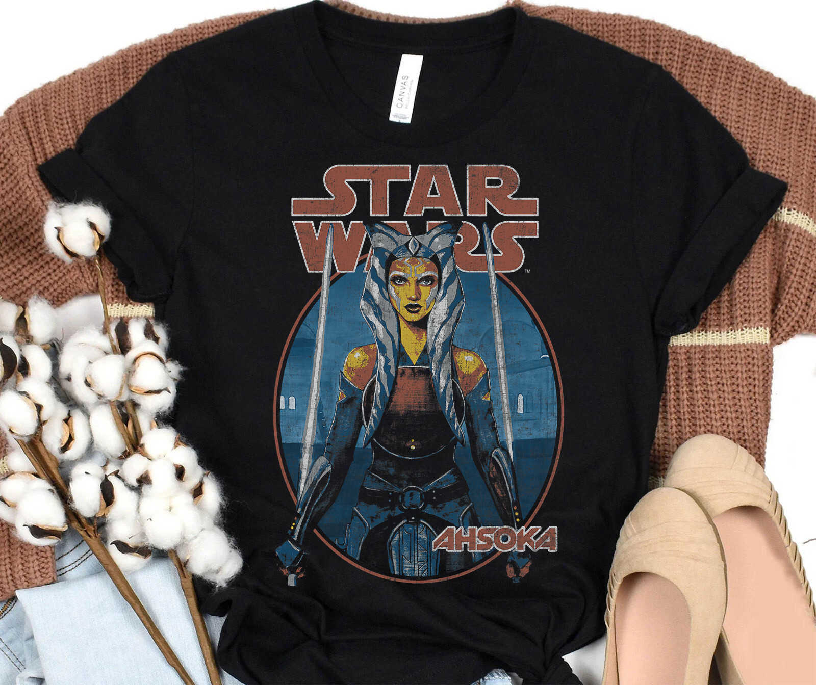 ALTRA Camicia Star Wars Classic Ahsoka Tano Twin Sabers Vintage Unisex Adulto Bambino 383025