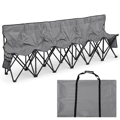 Kigley Folding Soccer Bench Chair Portable Team Sports Sideline Bench for Foo...