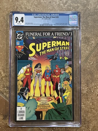 CGC 9.4 Superman The Man of Steel #20 DC Comics 1993 Funeral 3 Graded