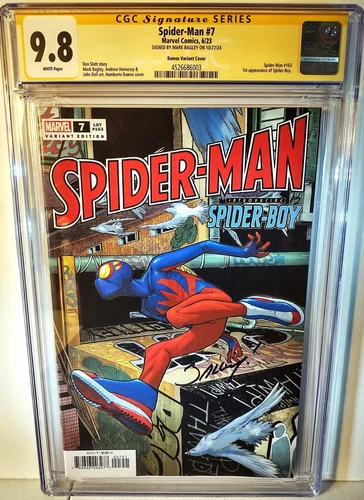 MARK BAGLEY SIGNED SPIDER-MAN 7 (2023)-CGC SS 9.8-1ST SPIDER BOY! FREE SHIP!