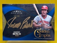 ⚾️JOHNNY BENCH  2024 GOLDEN GRAPHS ✍️ Auto 02/20 #GG-JB ON CARD AUTO ✏️BLUE;