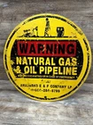 Vintage Anadarko Natural Gas & Oil Pipeline Sign 12” Aluminum