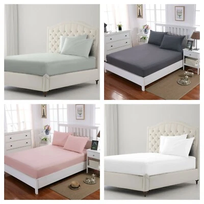 White Fitted Sheet 30 cm 100% Egyptian Cotton Bed Cover Double Small Double Size