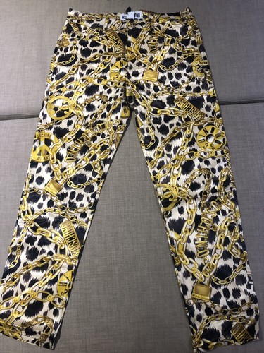 H\u0026m Moschino Yellow Chain Print Pants 