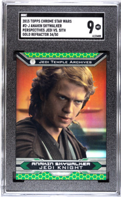 2015 Topps Chrome Star Wars Perspectives Anakin Skywalker Gold /50 SGC 9 Card