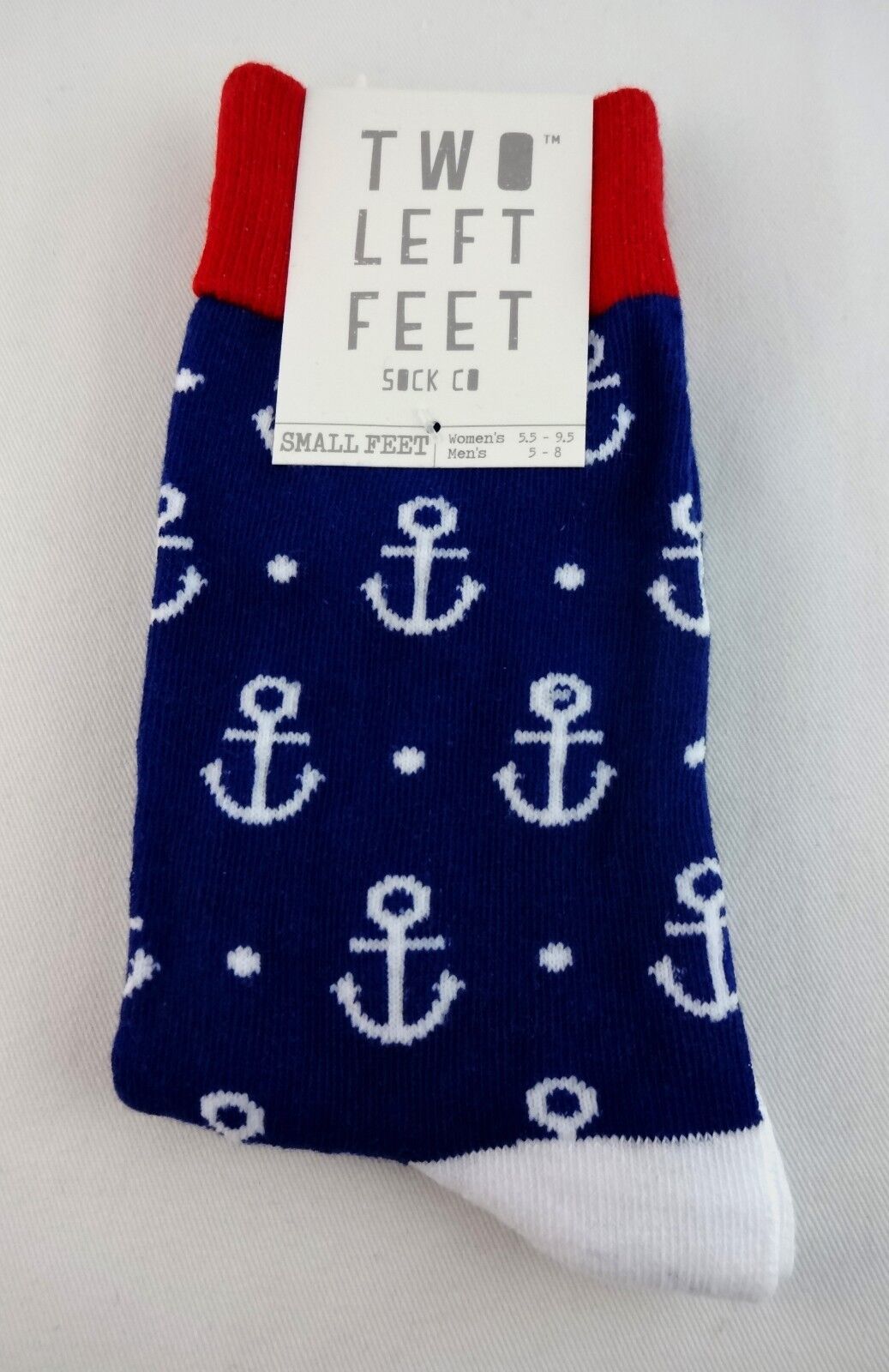 Anchor Socks Unisex Nautical Two Sizes Red White Navy Blue His Hers | eBay