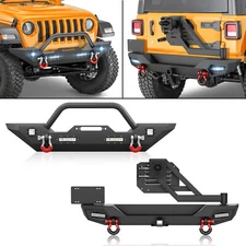 Front Or Rear Bumper W/ 18W LED Lights For 2018-2024 2025 Jeep Wrangler JL JLU
